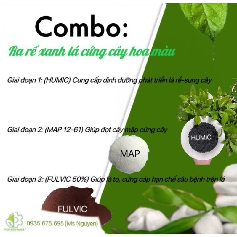 combo dưỡng rễ cho cây rau màu siêu tiết kiệm