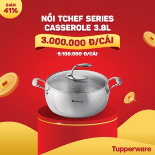 Nồi Tupperware T Chef Series Casserole 3.8L (nắp kính)