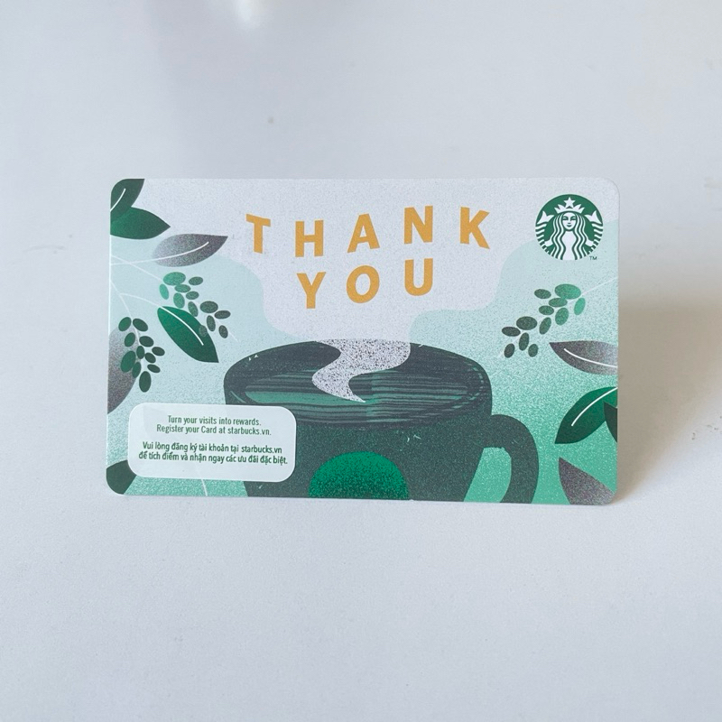 0223 THẺ STARBUCKS GIẤY VN THANK YOU (thẻ đã sử dụng, dùng để sưu tầm)
