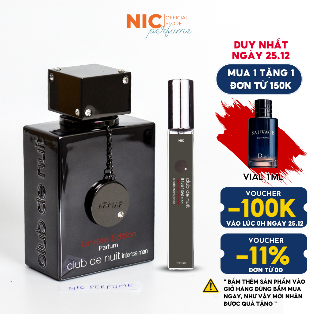 10ml Armaf Club De Nuit Limited intense man edition parfum | Nước hoa nam chính hãng