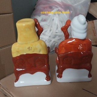 thổ địa ông bà màu ( sành sứ )
