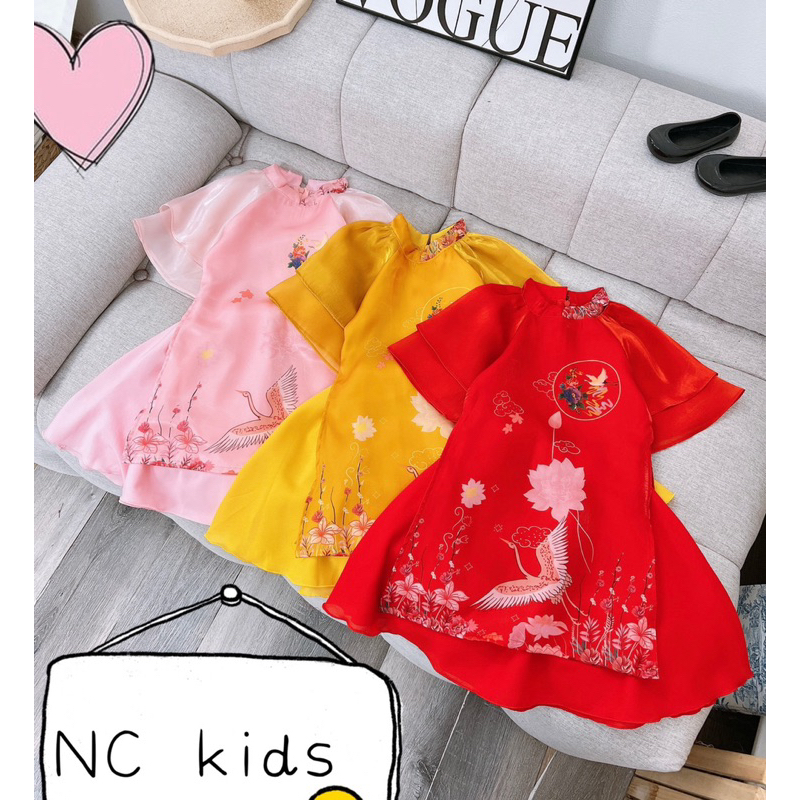 Áo dài cách tân chân váy xoè NC cho bé gái