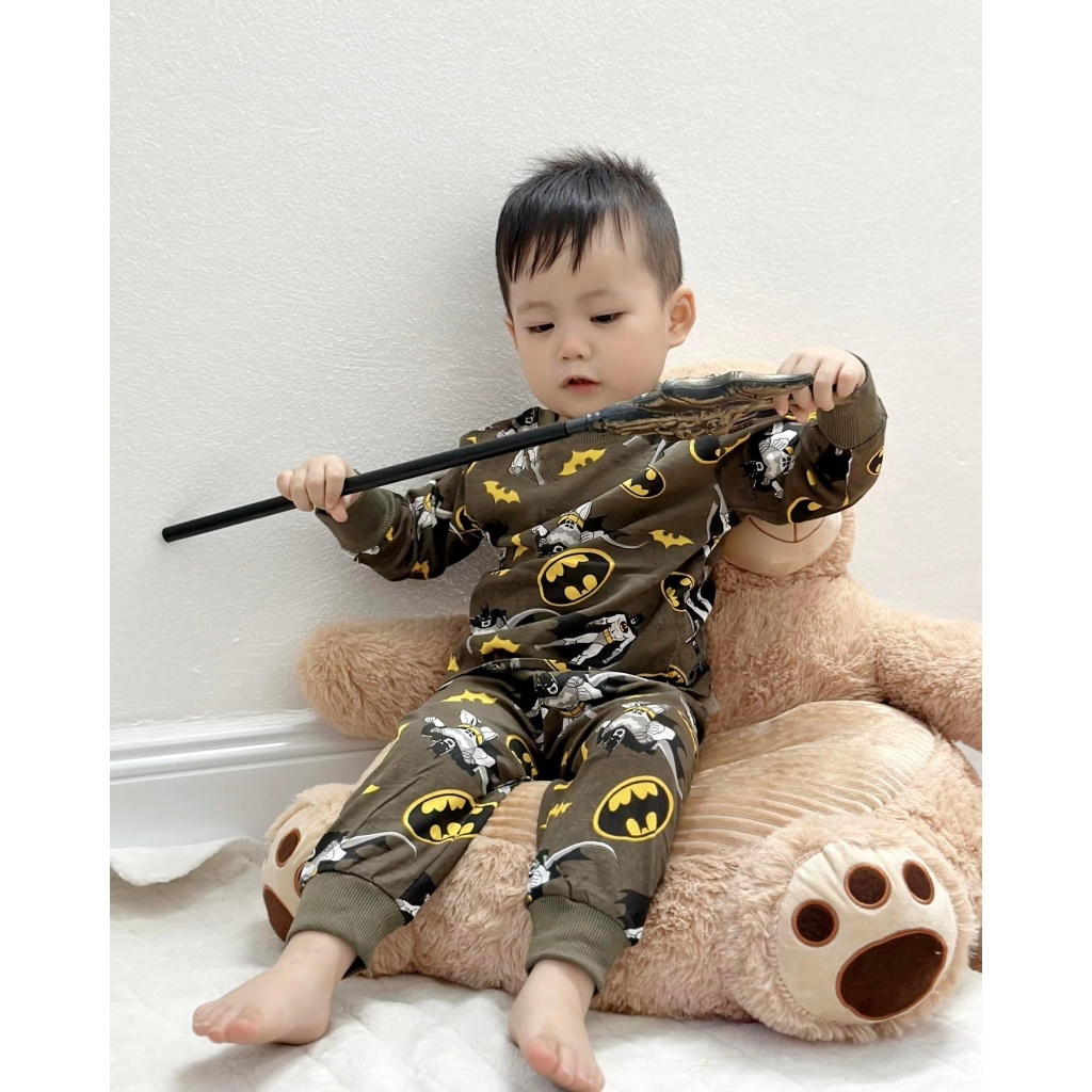 SET 2 BỘ DÀI TAY BATMAN XANH RÊU - A362