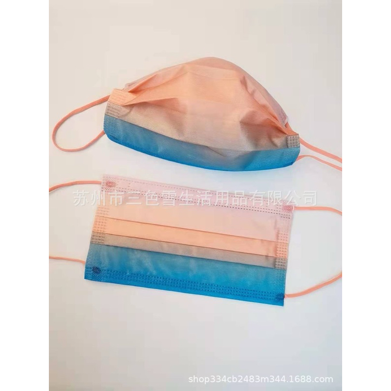 Khẩu trang ombre mix màu + hoạ tiết ngẫu nhiên