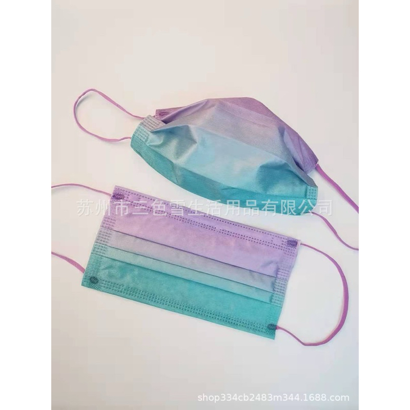 Khẩu trang ombre mix màu + hoạ tiết ngẫu nhiên