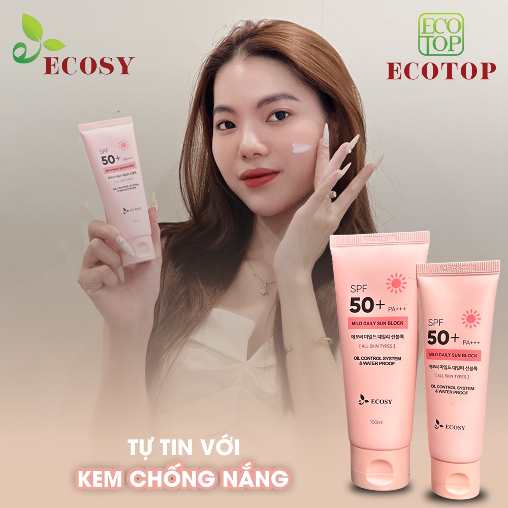 Kem chống nắng Kiềm Dầu và Chống Thấm Nước Ecosy Mild Daily 100ml