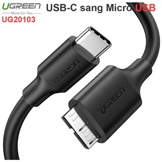 Cáp chuyển usb type c sang micro b 3.0, cáp usb type c cho ổ cứng di động ugreen 20103