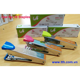 Máy bấm kim số 10 ( tặng kèm hộp kim bấm ) HS10, máy bấm kim nhỏ inox số 10, máy bấm kim sách vở,tài liệu