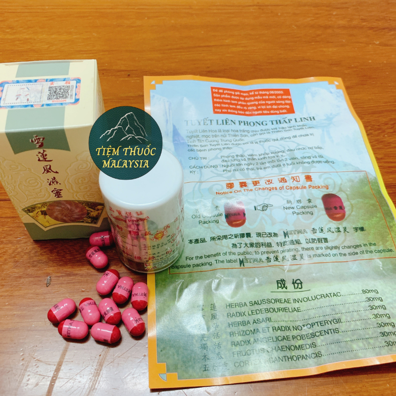 Viên Uống Hỗ Trợ Xương Khớp - Tuyết Liên Phong Thấp Linh Hộp 30 viên