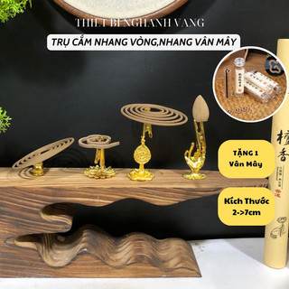 Trụ Cắm Nhang Vòng Nhang Vân Mây Chất Liệu Đồng Cao Cấp