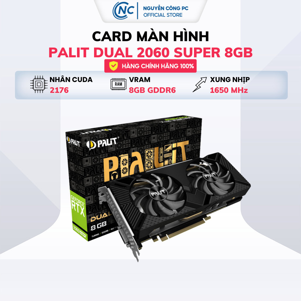 Card màn hình Palit GeForce RTX 2060 Super Dual 8GB GDDR6 - Hàng chính hãng Bảo Hành 36 Tháng | BigBuy360 - bigbuy360.vn