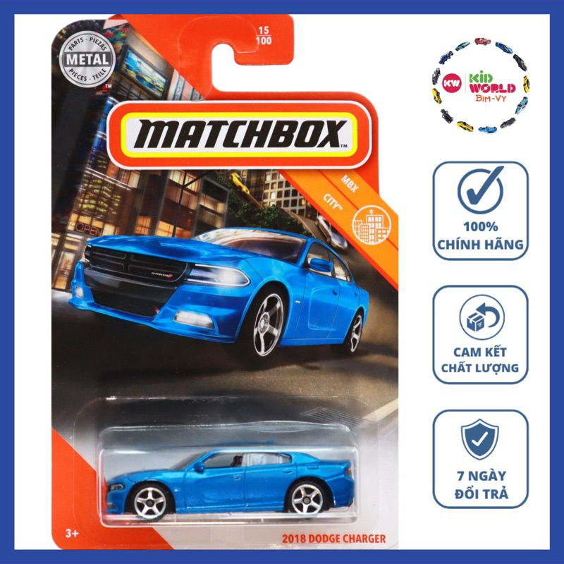 Xe mô hình Matchbox 2018 Dodge Charger GKK60.