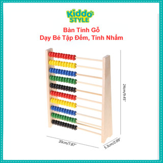 Bàn Tính Gỗ Cho Bé Học Toán - Loại Bảng Tính Toán Học Cho Bé Bằng Gỗ 10 Nhiều Màu Sắc