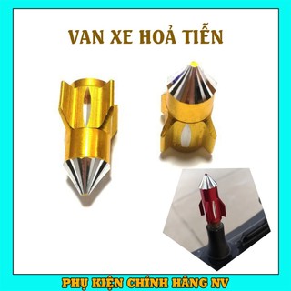 Chụp van xe máy hỏa tiễn nhiều bản màu 1 cặp, nắp van xe kiểu thời trang
