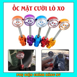 Ốc chân kính Mặt Cười Kiểu Lò Xo thời trang ngộ nghĩnh, ốc chân gương kiểu gắn xe máy