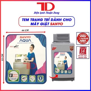 Tem dán máy giặt SANYO + tặng băng keo 2 mặt