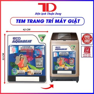 Tem dán máy giặt trang trí + tặng băng keo 2 mặt