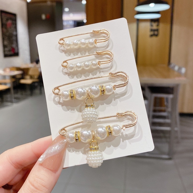Set 4 ghim phụ kiện cài quần áo phong cách thời trang Hàn Quốc - Tô Thị