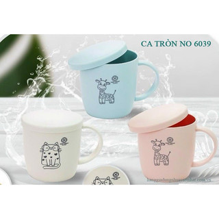 Ca tròn uống nước có nắp đậy VIỆT NHẬT cốc nhựa có nắp bền đẹp cute