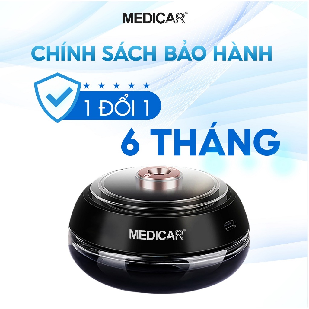 Máy xông tinh dầu ô tô năng lượng mặt trời Medicar, máy khuếch tán nước hoa xe hơi hiệu quả, lan đều bằng công nghệ AI
