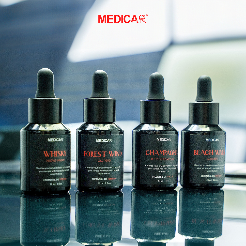 Nước hoa ô tô an toàn sức khỏe Medicar, tinh dầu thơm cao cấp khuếch tán trên xe hơi, khử mùi hôi, thư giãn tinh thần