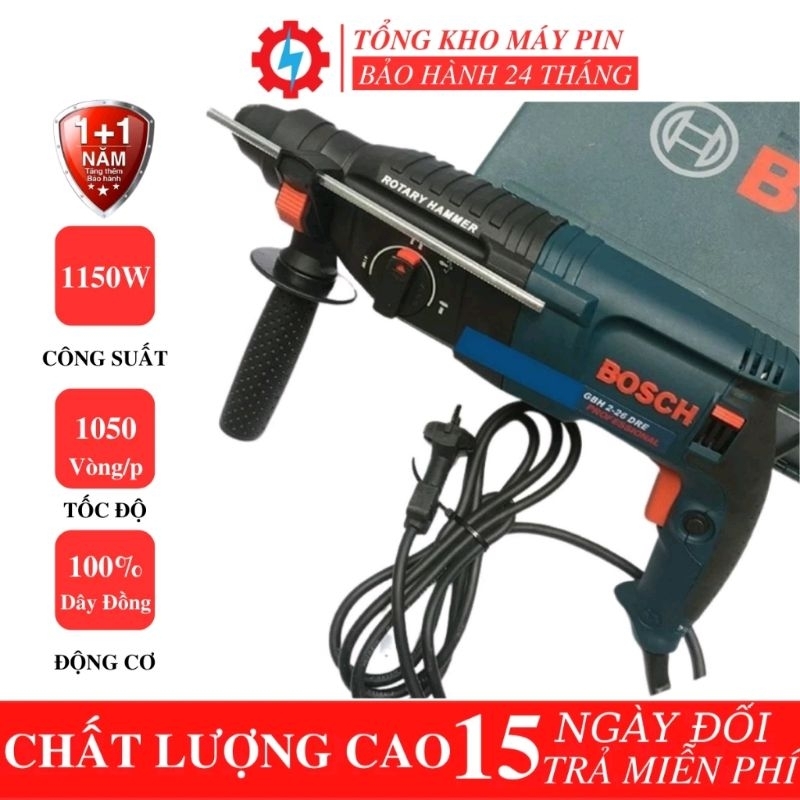 máy khoan BOSCH   2-26 máy 3 chức năng  dây đồng 100%