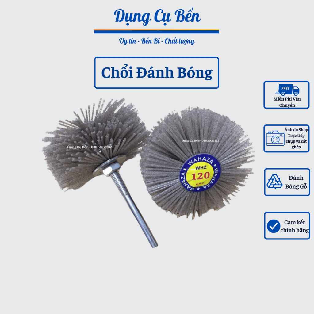 Chổi quật, cước quật đánh bóng gỗ lắp khoan cầm tay, đầy đủ số từ 60 - 400.