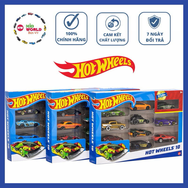 Xe mô hình Hot Wheels 10 pack 54886. Tỷ lệ 1:64.