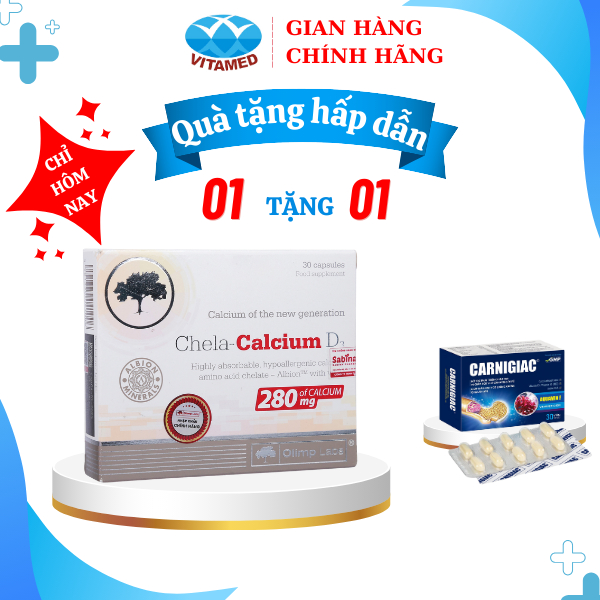 [ Mua 1 Tặng 1 ] Chela-Calcium D3 - Viên Uống Bổ Sung Canxi Hữu Cơ Hộp 30 Viên