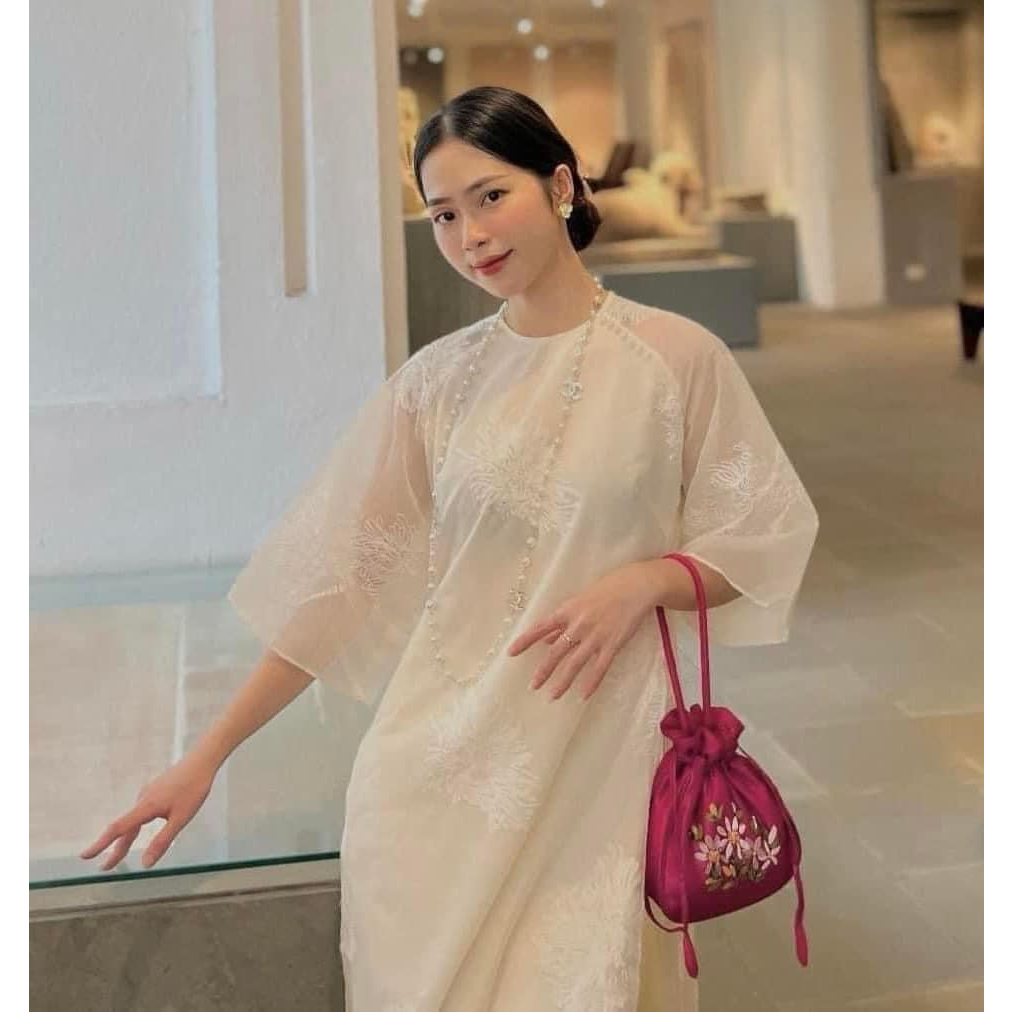 Túi gấm dây rút may mắn đầu năm chất vải mềm mịn cao cấp đeo lễ tết hàng quảng châu hcom1024