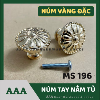 Tay nắm tủ hình đầu núm - núm tay nắm tủ bông hoa vàng bóng mã số 196