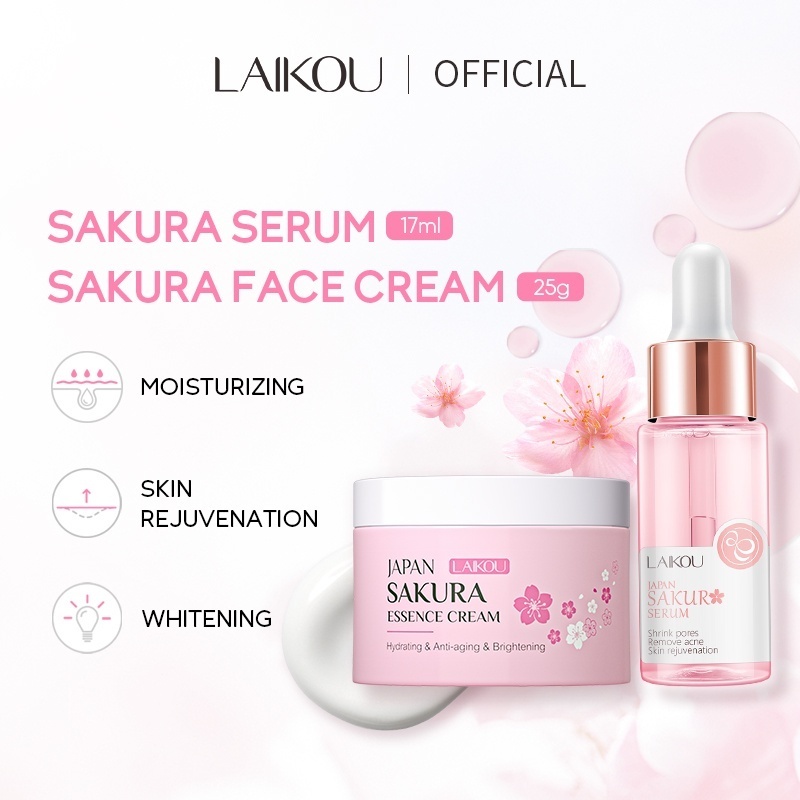 Set Kem Dưỡng Da LAIKOU Cao Cấp + Serum Làm Sáng Da Chống Lão Hóa, dưỡng ẩm và khóa ẩm sâu