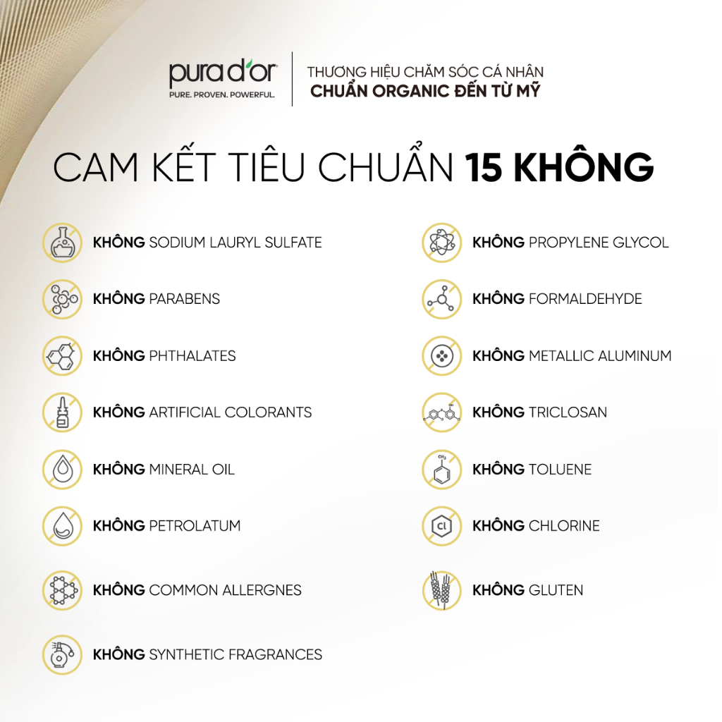 Combo Dầu Gội Dầu Xả Biotin Gold Label 236ML 473ML Organic Giảm Rụng Tóc PURA DOR