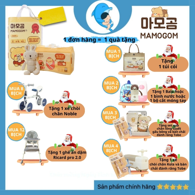 Tã/ Bỉm MAMOGOM Premium Care hữu cơ cao cấp công nghệ Hàn Quốc dán/ quần đủ size S62/M52/M48/L44/XL40/XXL38