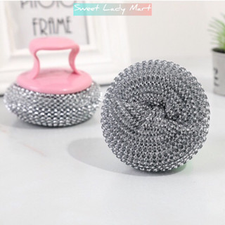 2 Búi Sắt Cọ Xoong Nồi Có Tay Cầm Chắc Chắn Không Gỉ Loại Đẹp Xịn