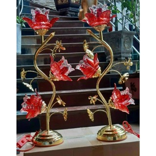 Đèn Thờ thủy tinh hoa sen 3 bông