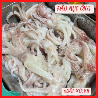 Đầu mực ống tươi làm sạch cỡ vừa khay 500gr