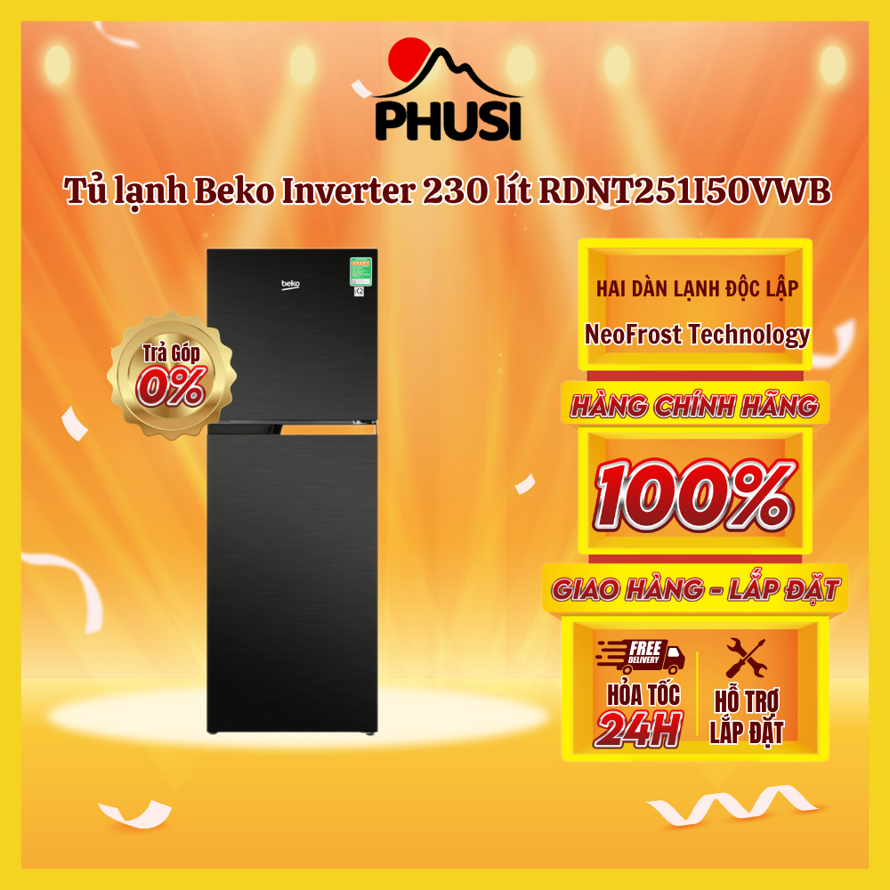 Tủ lạnh Beko Inverter 230 lít RDNT251I50VWB