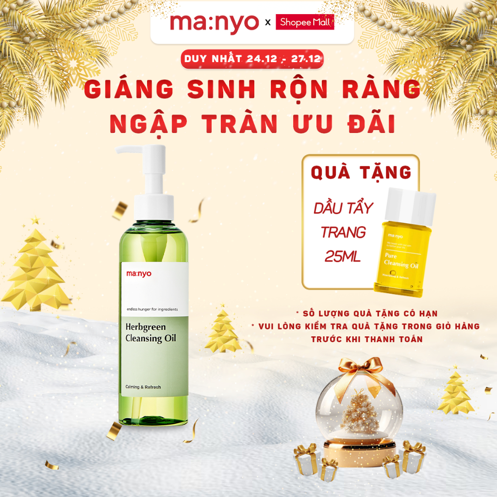 Dầu tẩy trang ma:nyo Herbgreen Cleansing Oil 200ml làm sạch sâu và dịu da tức thì