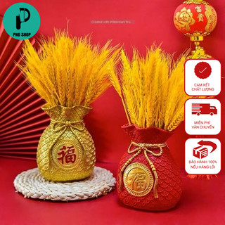 Bình cắm hoa hình túi tiền trang trí chiêu tài lộc Bông Lúa Mạch Trang Trí PND Phonecase