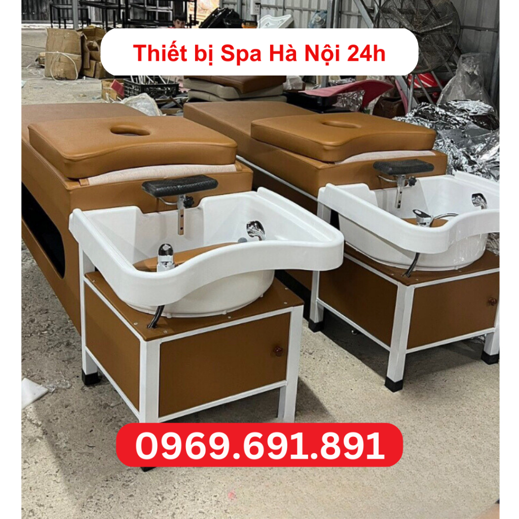 Giường gội đầu 2in1, giường gội đầu dưỡng sinh khung sắt tĩnh điện, giường gội đầu massage spa kết hợp