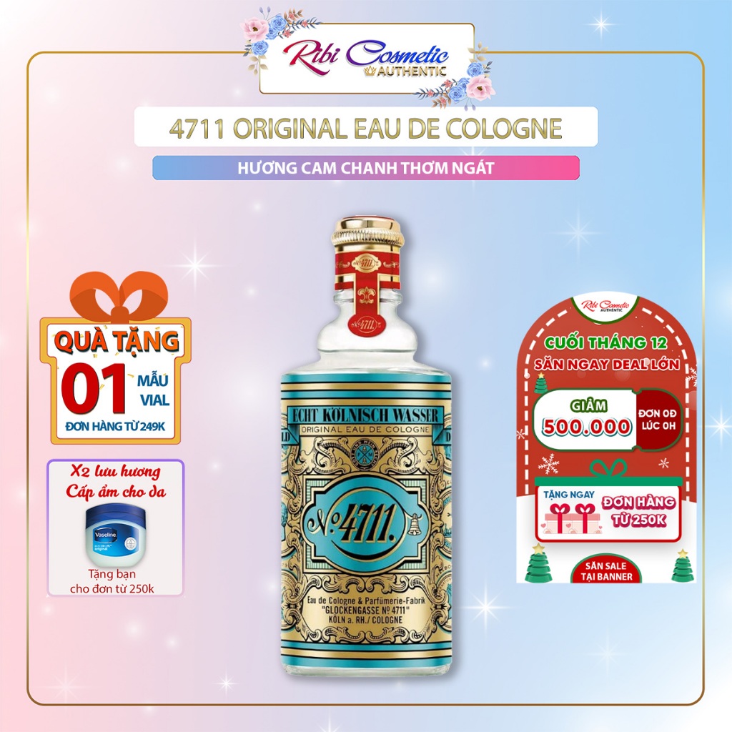Nước hoa 4711 tươi mát mùa hè giá rẻ, dòng nước hoa có tuổi hơn 200 năm (10ml) Ribicosmetics