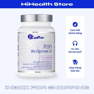  Viên uống bổ sung sắt Canprev Iron Bis Glycinate 20mg hỗ trợ sức khỏe, bổ máu 90 viên