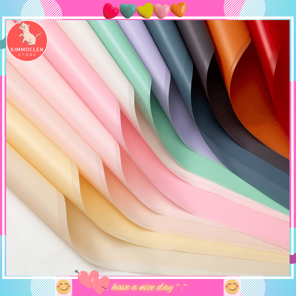 Tập 20 tờ giấy gói hoa MIKA TRƠN, bóng mờ sang mịn