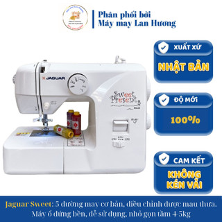 Máy may mini - máy may gia đình- máy may nhật jaguar sweet mới nguyên thùng 100% - đủ chức năng - cam kết không kén vải