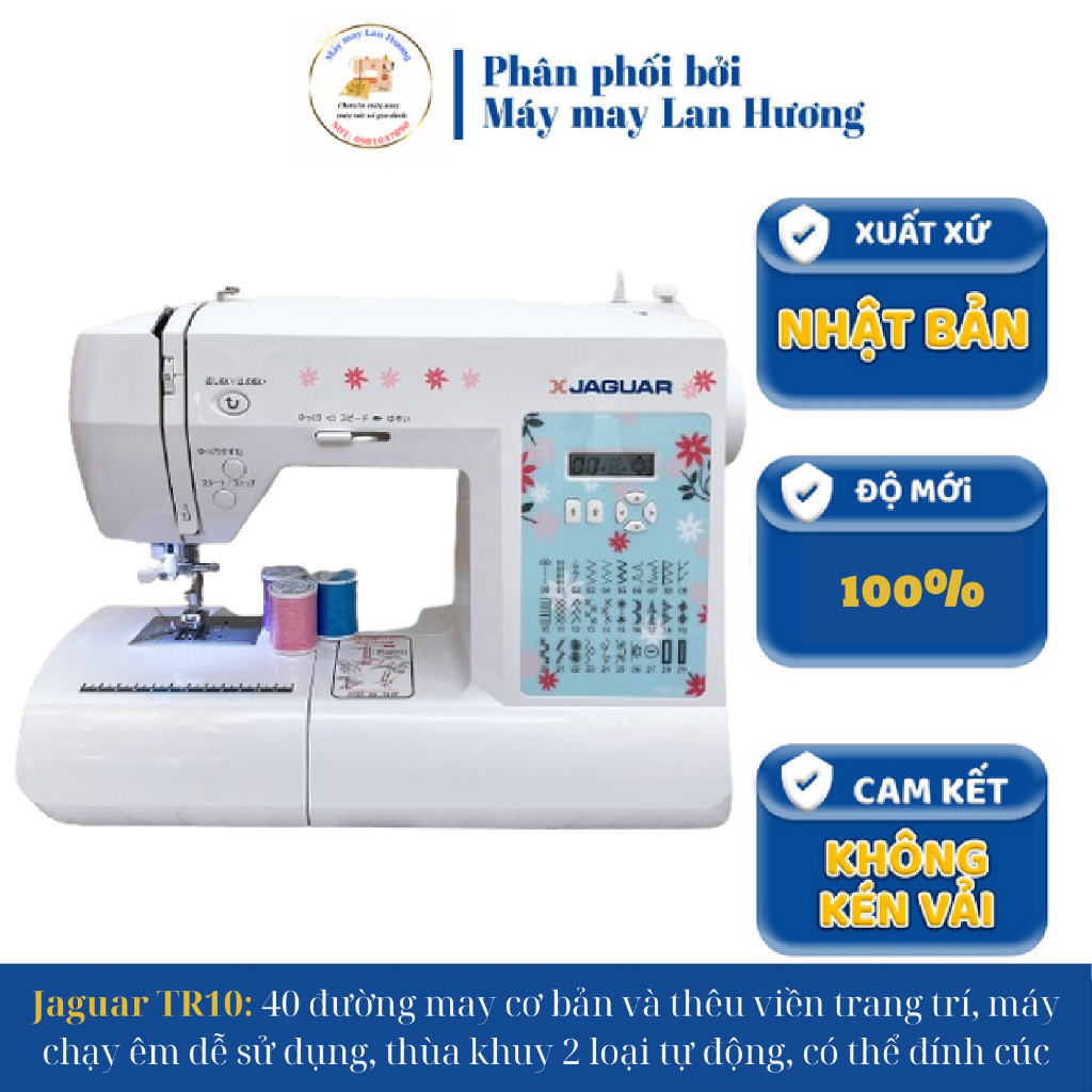 Máy May Gia Đình Máy May Mini Máy May Nhật Jaguar TR10- 30 Chức Năng May và Thêu Cơ Bản - BH 1 Năm- Mới 100%