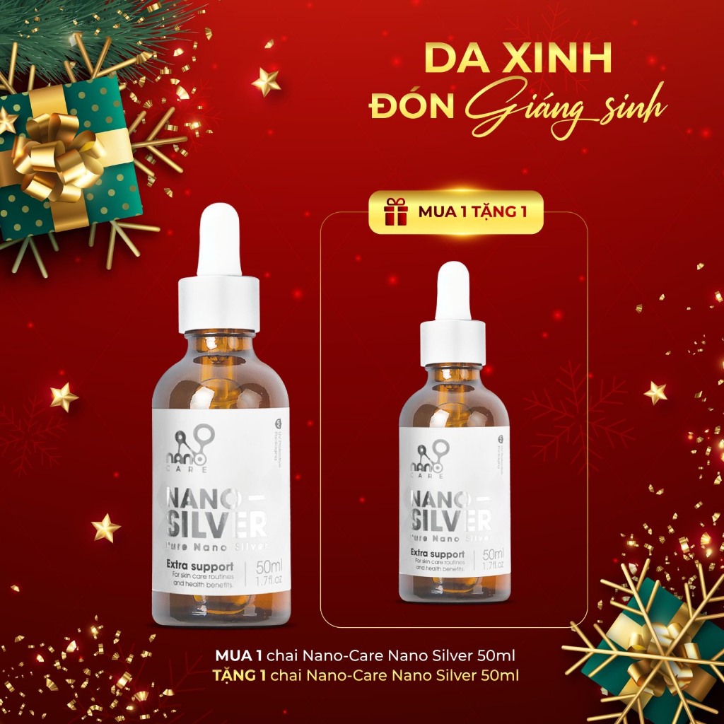 Nano Bạc Hỗ trợ Chăm sóc da sau khi nặn mụn, lăn kim, dành cho da mụn, nhạy cảm, da nhiễm kem trộn Nano-Care Nano Silver