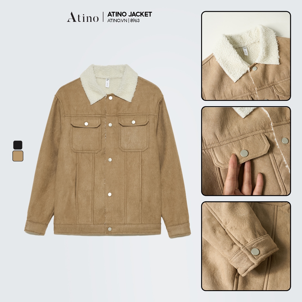 Áo Khoác Jacket Nam Lót Lông Cao Cấp ATINO Dày Dặn Cao Cấp Phong Cách Trẻ Trung Năng Động Form Regular AD2.8963