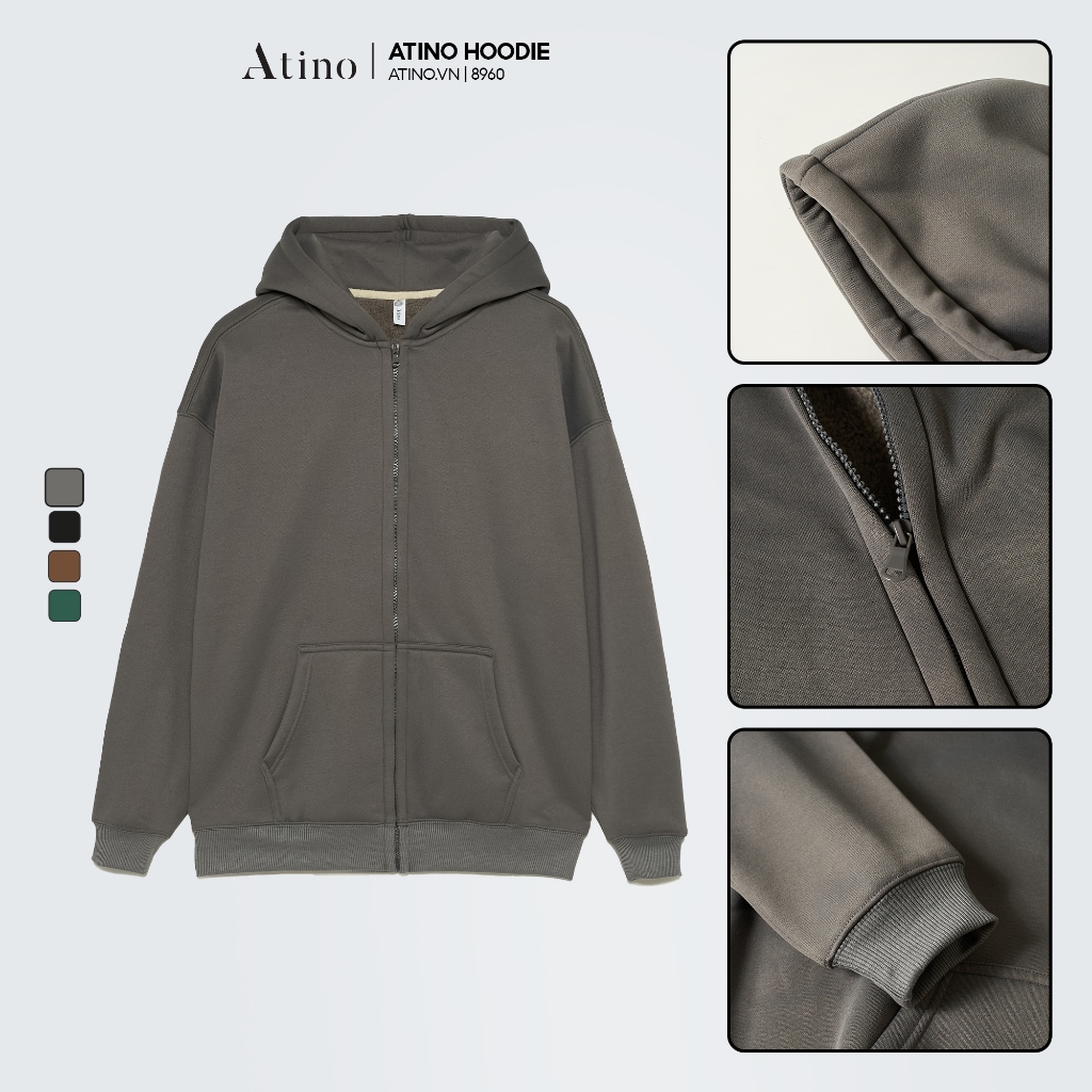 Áo Khoác Hoodie Nam ATINO Chất Liệu Nỉ Hàn Quốc Phong Cách Trẻ Trung Chuẩn Form Regular AK4.8960