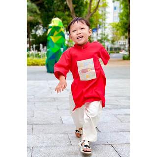 Áo Dài Linen Bé Trai Tết 2025